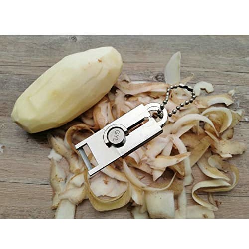 HWB Keychain Portable Fruit and Vegetable Peeler Keychain Tool for Microscopic Slicing