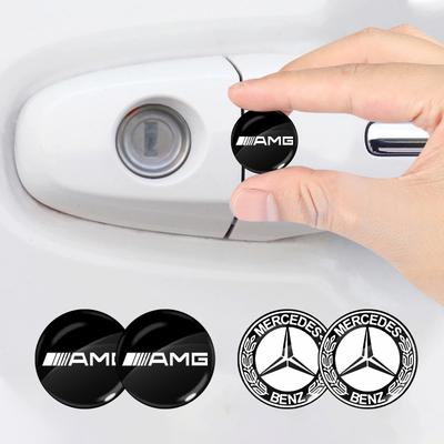 Araba Kilit Anahtar Deliği Çıkartmaları Kapı Kilidi Koruması Araba 3D Çıkartmaları Mercedes Benz AMG C180 C200 C260 C300 W108 W124 W126 W140 W168 W169 CLA için
