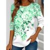 Fashion Women's Floral Graphic Elegant O-Neck Long Sleeve T-Shirt Y2K Casual Tops Womens Clothing Harajuku Pullover