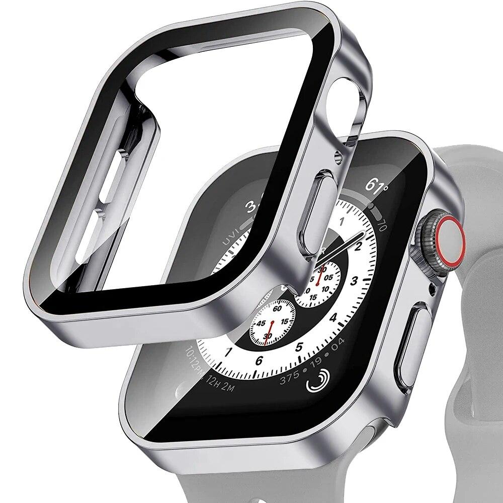 Waterproof Case for Apple Watch 7 8 9 45mm 41mm 44mm 40mm Screen Protector Cover Straight Edge Bumper iWatch 5 SE 6 Accessories