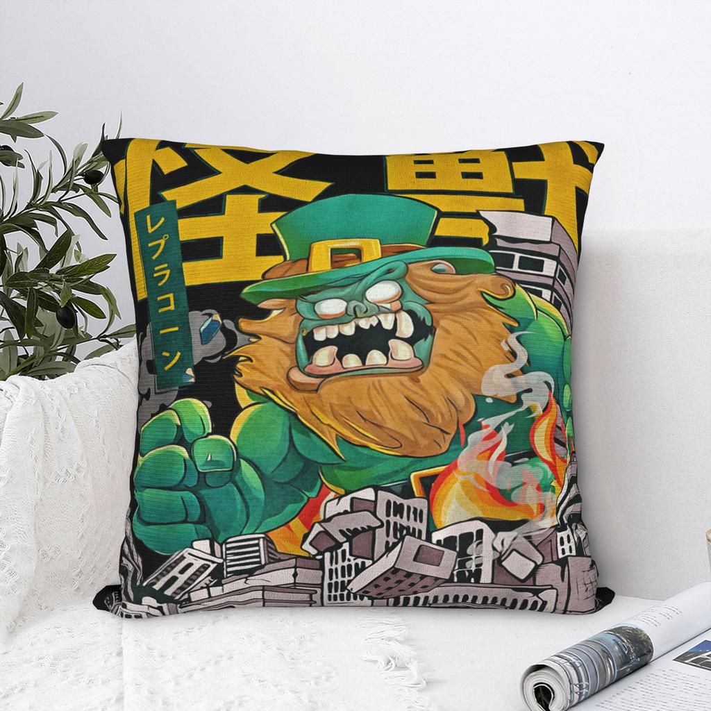 Kaiju Leprechaun Japanese Anime Monster Easter Pillowcases Novelty Pillow Case For Living Room Bed Chair Comfy Pillow Cover