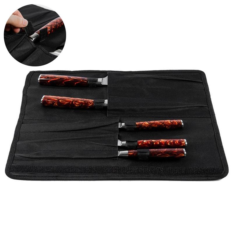 Handbag 5-Piece Knife Bag Portable Split Bag of Knife Waterproof Knife Buggy Black Oxford Cloth Bag Blade Sheath