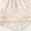 Jaydyequ Baby Girl's Bodysuit, Short Sleeve Summer Coverall Romper, Floral Print, Beige, 90cm, Perfect for Newborns, Shrine Visits, Shichi-Go-San, Bir