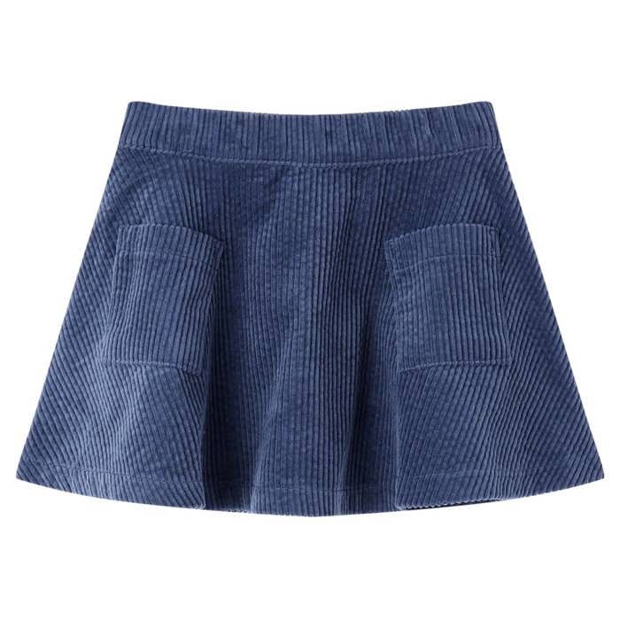 Corduroy Skirt with Pockets for Children Navy Blue 92/104/116/128/140