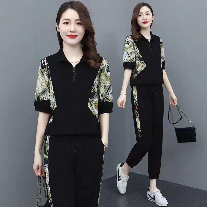 2025 Stylish Korean Summer Tracksuit for Women - Casual Two-Piece Set