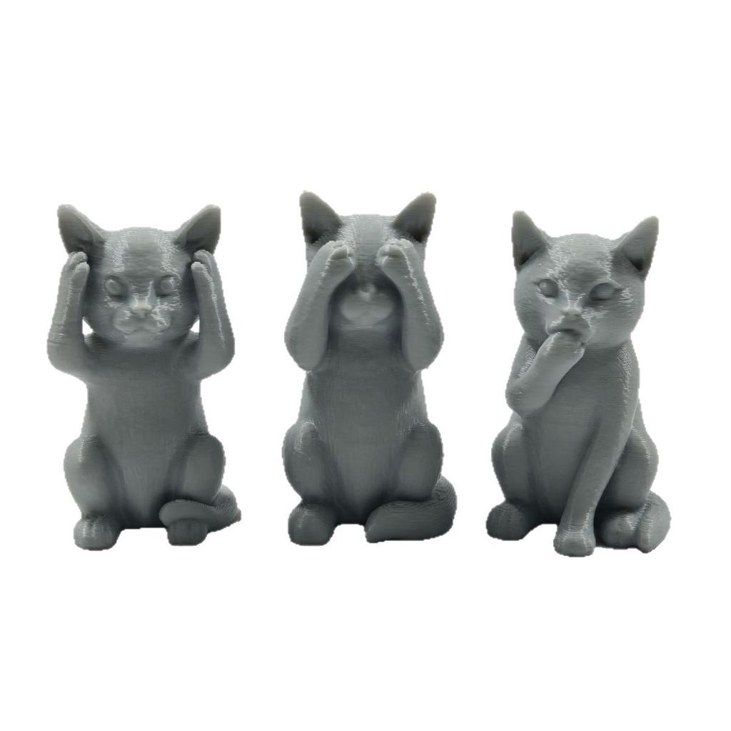 3PCS Cute Creative Simulated Kittens, "Invisible Evil" Learning Office Car Decoration and Garden Balcony Landscape Micro Crafts