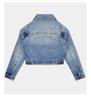 Women's Emerald Blue Retro Denim Jacket - Comfortable Long Sleeve Lazy Style