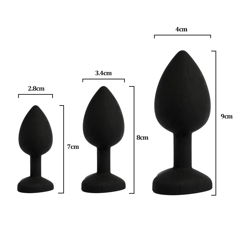 Silicone Anal Plug Unisex Crystal Jewelry Butt Plugs With Strong Sucker Anus Expansion Love Kits
