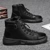 2025 New Men's Leather High Casual Shoes Men's Autumn Casual Comfortable Boots Winter Fur Boots Botas De Trabajo Hombre