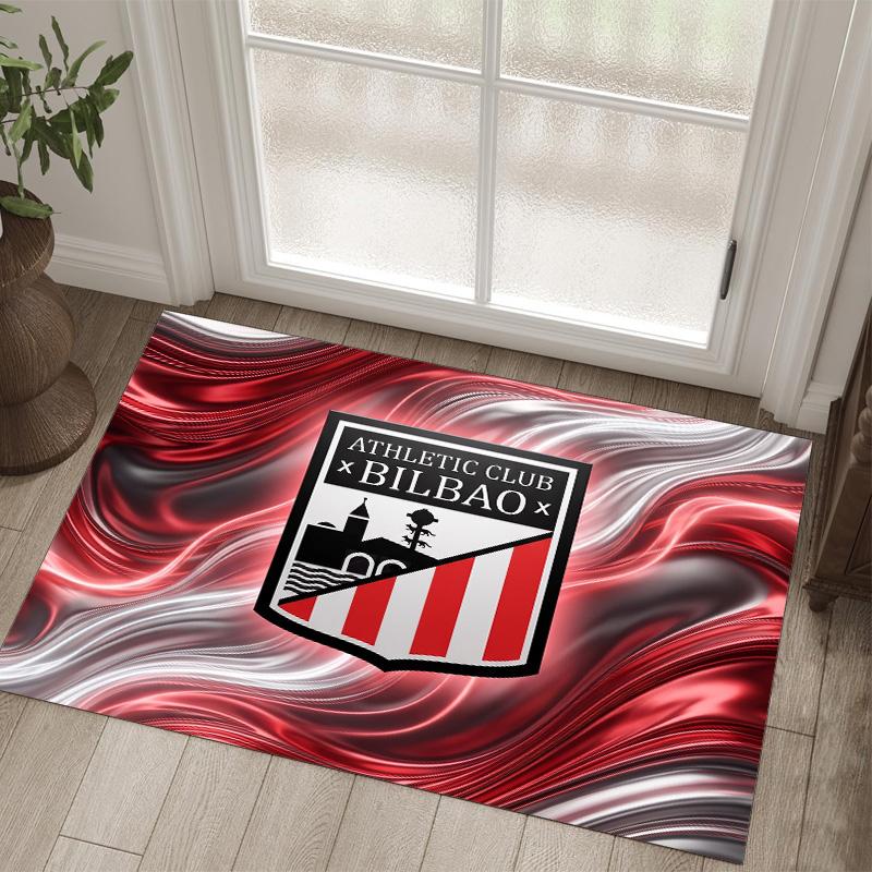 Athletic Bilbao Football Design Crystal Velvet Carpet Cozy Non?Slip Printed Rug For Bedroom Living Room Entrance