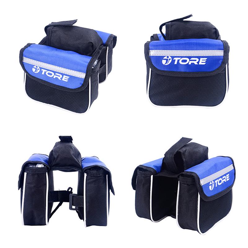 Bike Cycling Bicycle Frame Pannier Saddle Front Tube Bag Double Sides Bags