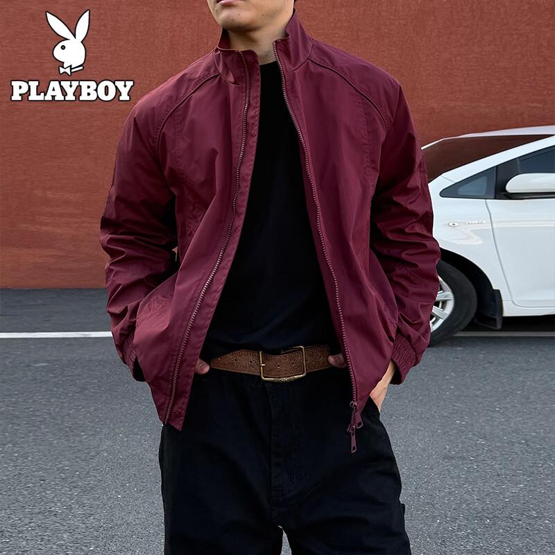 PLAYBOY Men s Stand Collar Windbreaker Jacket 3XL