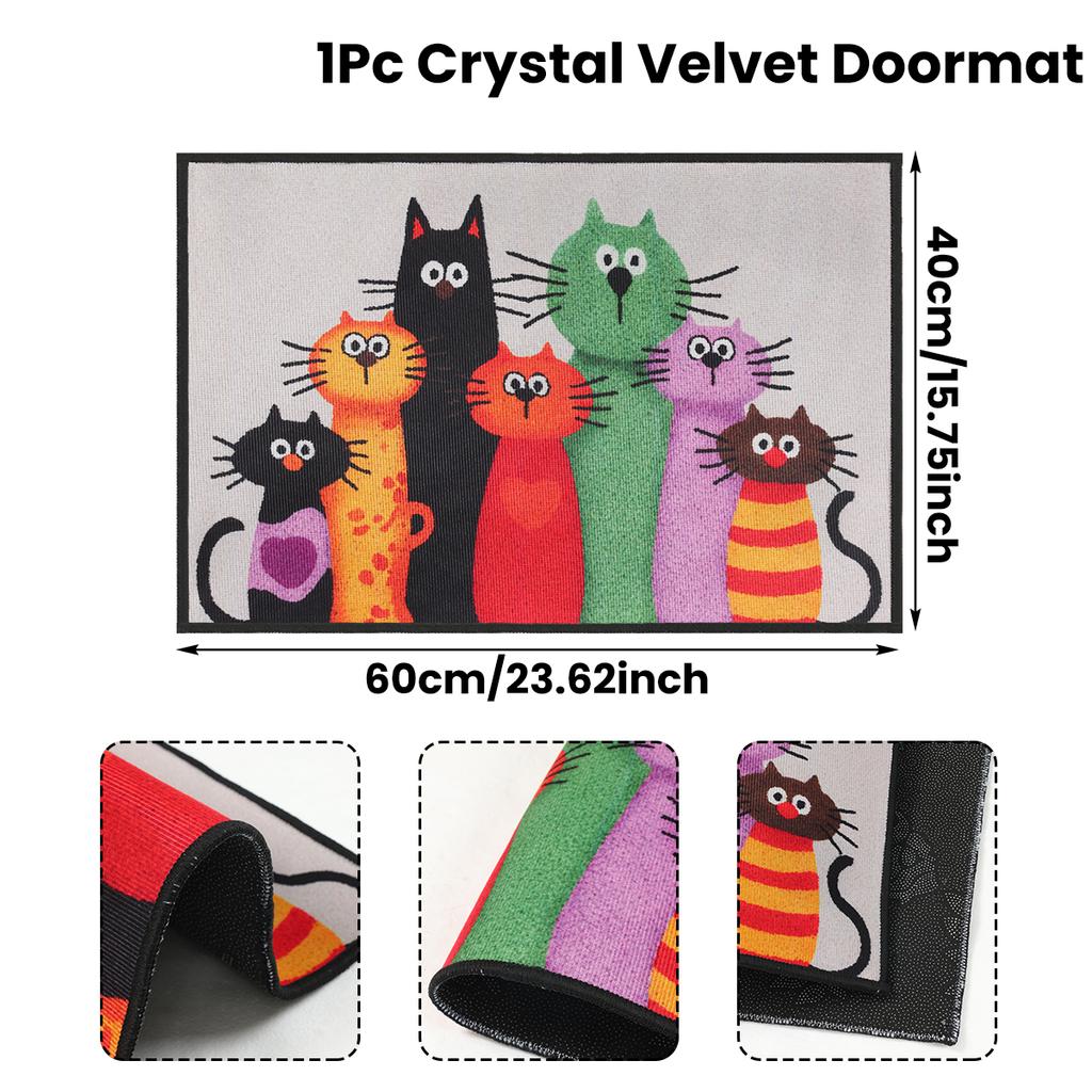 Cartoon Cats Doormat Kitten Themed Decor for Home 2026 Entrance Carpet Kitchen Barthroom Antislip Antiwear Mats Party Supplies