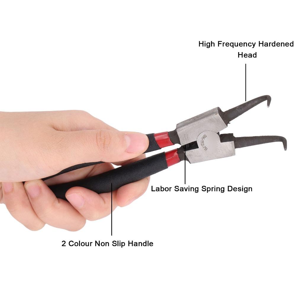 Heavy Duty Circlip Pliers 90-Degree Bent Jaw External Snap Ring Pliers For Installation Removal