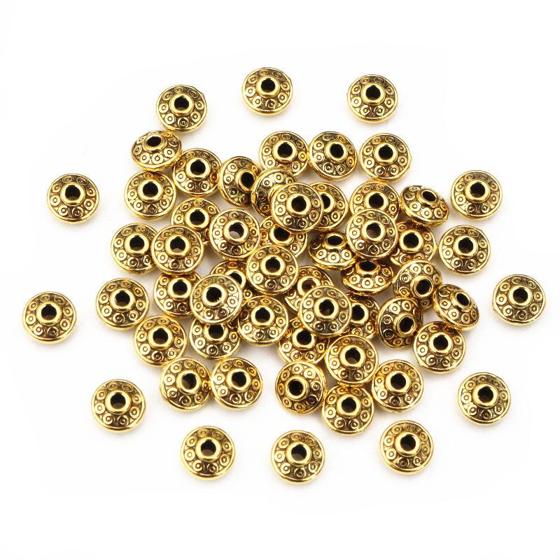 50-Piece Pack: 6x6x3.5mm Handmade Spacer Beads for DIY Jewelry Making 50 pcs/bag / 20g