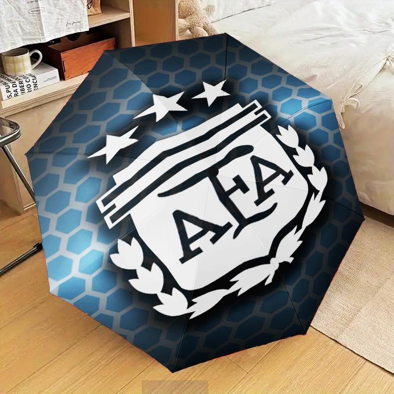 1 Stück Argentinien Fußballverein Bedruckter Regenschirm Faltbarer Regenschirm, Automatischer Regenschirm 8-Speichen für Reisen, Camping Fan Geschenke Weihnachtsgeschenke