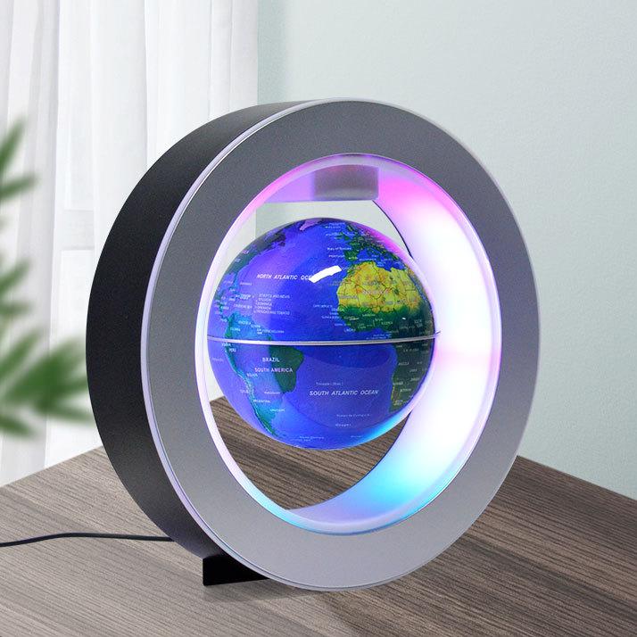 Magnetic Levitating Floating Globe LED Light 3 Inch Rotating World Map Plastic Luxury Modern for Home Office Decor Gift
