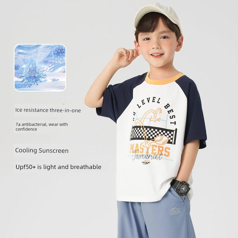 Boys' Short-Sleeved T-Shirts, Kidsren's Summer Clothes, 2026 New Baby, Medium and Large Kidsren's Tops, Summer Kidsren's Clothes
