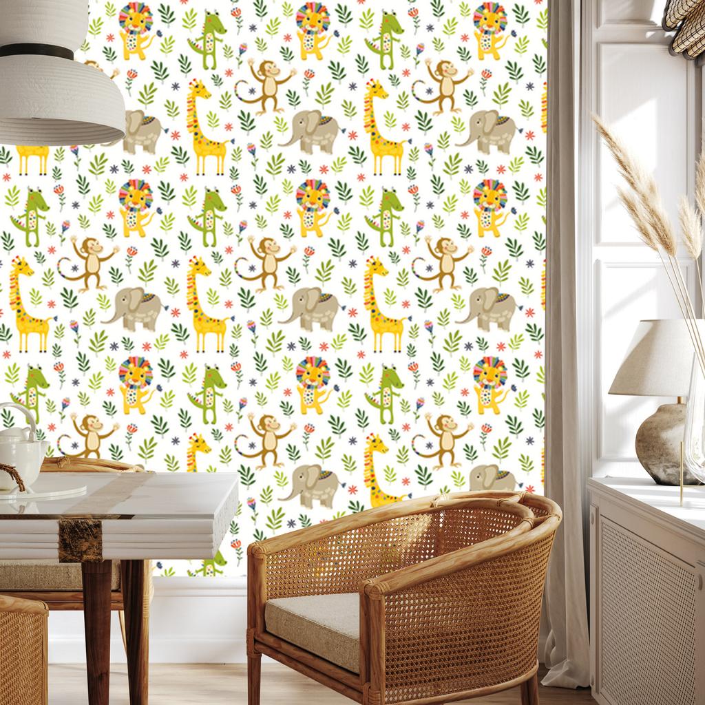 Jungle Animals Wallpaper for Living Room and Bedroom 50x1000