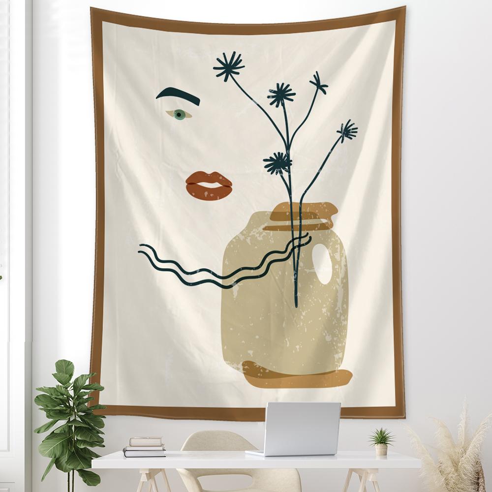 Tapestrie Ilustrație Abstractă Agățat de Perete Vrăjitorie Misterios Minimalist Hippie Pânză de Fundal Decor Acasă