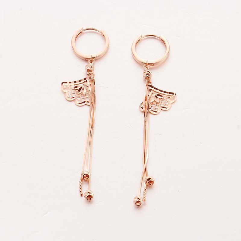 Фиолетово-золотые змеиные кости блестящие уши-веер цвета розового золота золотые классические модные длинные ушные пряжки