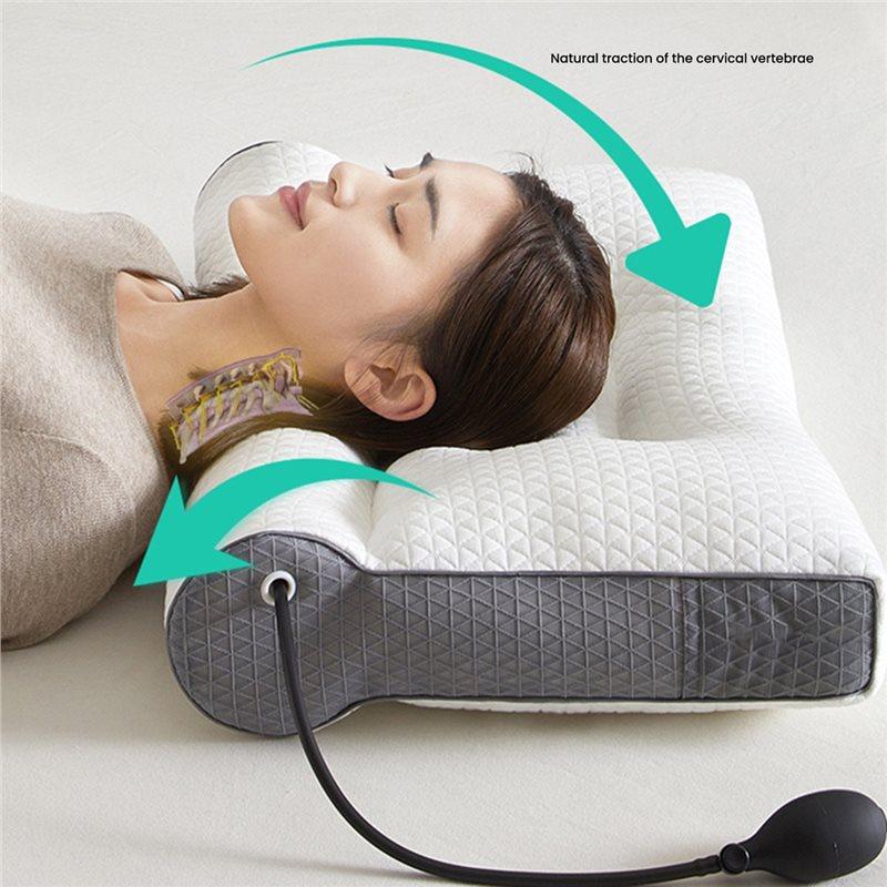 Adjustable Cylindrical Firmness Inflatable Traction Cervical Pillow, Cervical Traction Pillow Core Included
