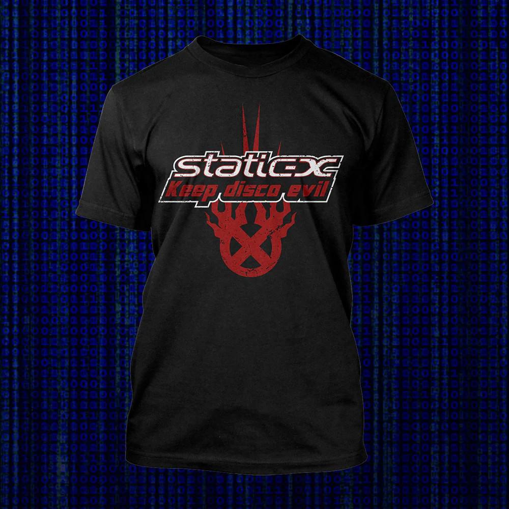 Static X Черная Хлопковая Футболка Унисекс Все Размеры Keep Disco Evil TT37 XL