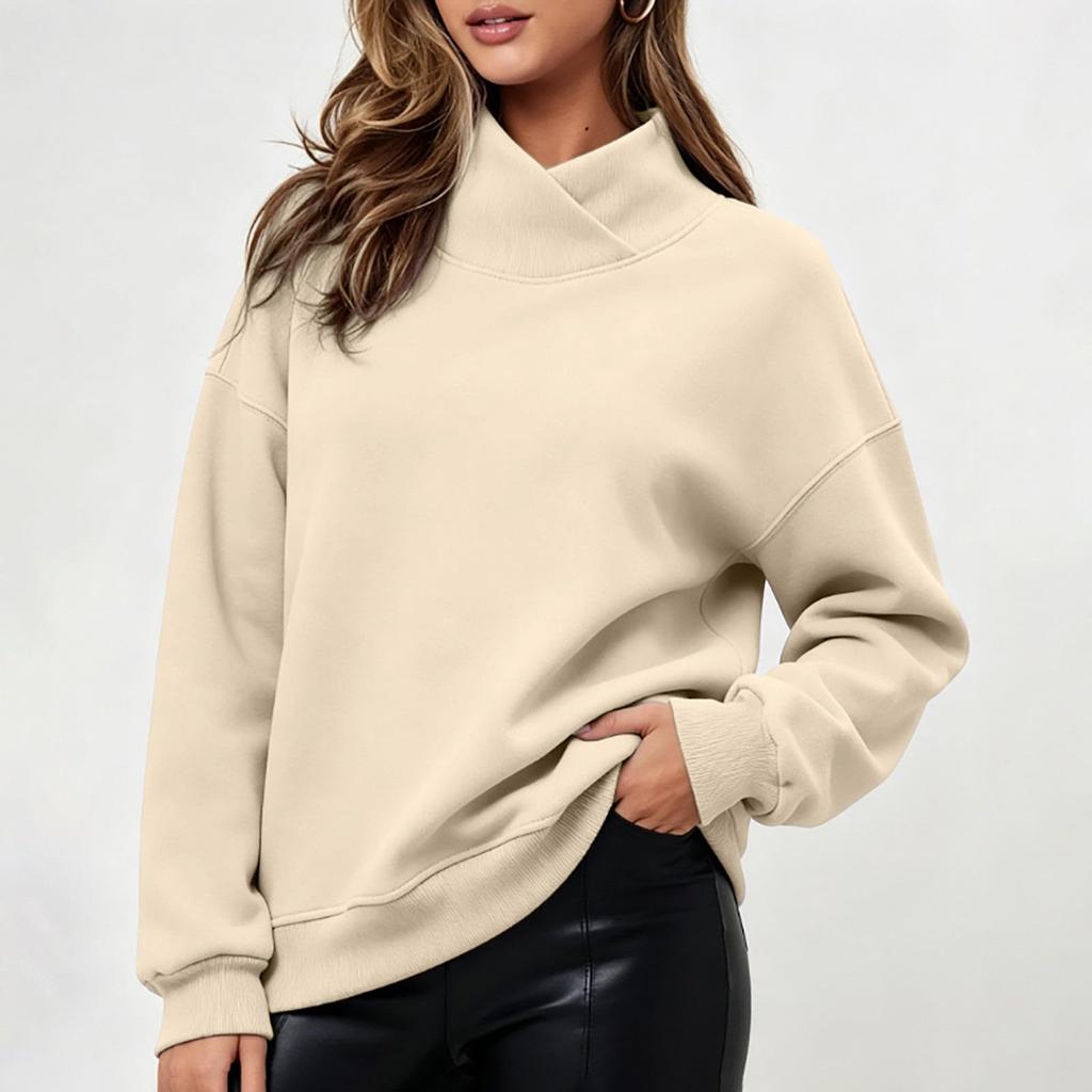 Women's Long Sleeve Round Neck Pullover Sweatshirt for Casual Everyday Wear