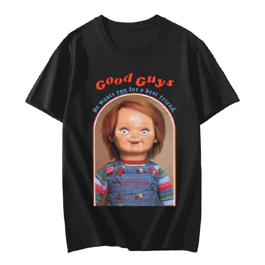 Unisex T-shirt New Chucky Female T-Shirts Anime Graphic Print Women Fashion Casual Short Sleeves T Shirt Harajuku Unisex Tees Tops Clothing