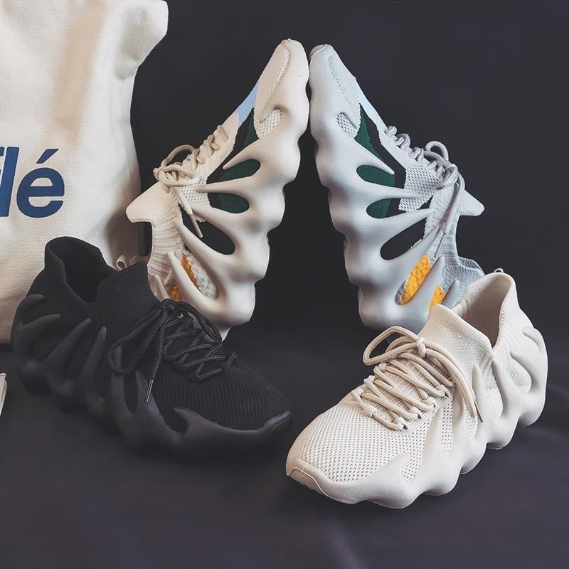 Volcano shoes new flying woven shoes small cage dumpling shoes running couple shoes socks shoes