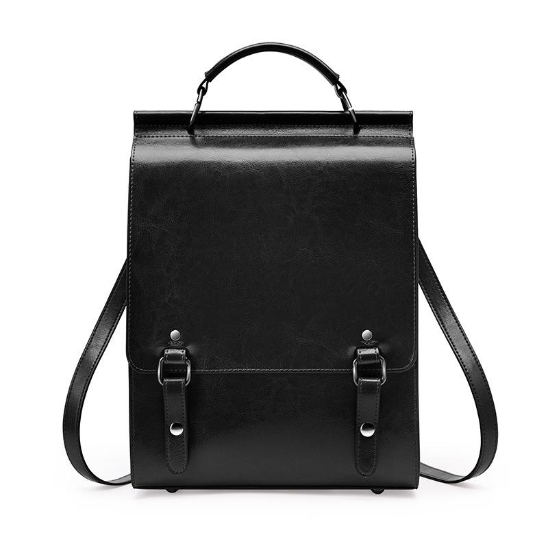 

Women s bag leather retro shoulder simple fashion college wind backpack college bag laptop bag