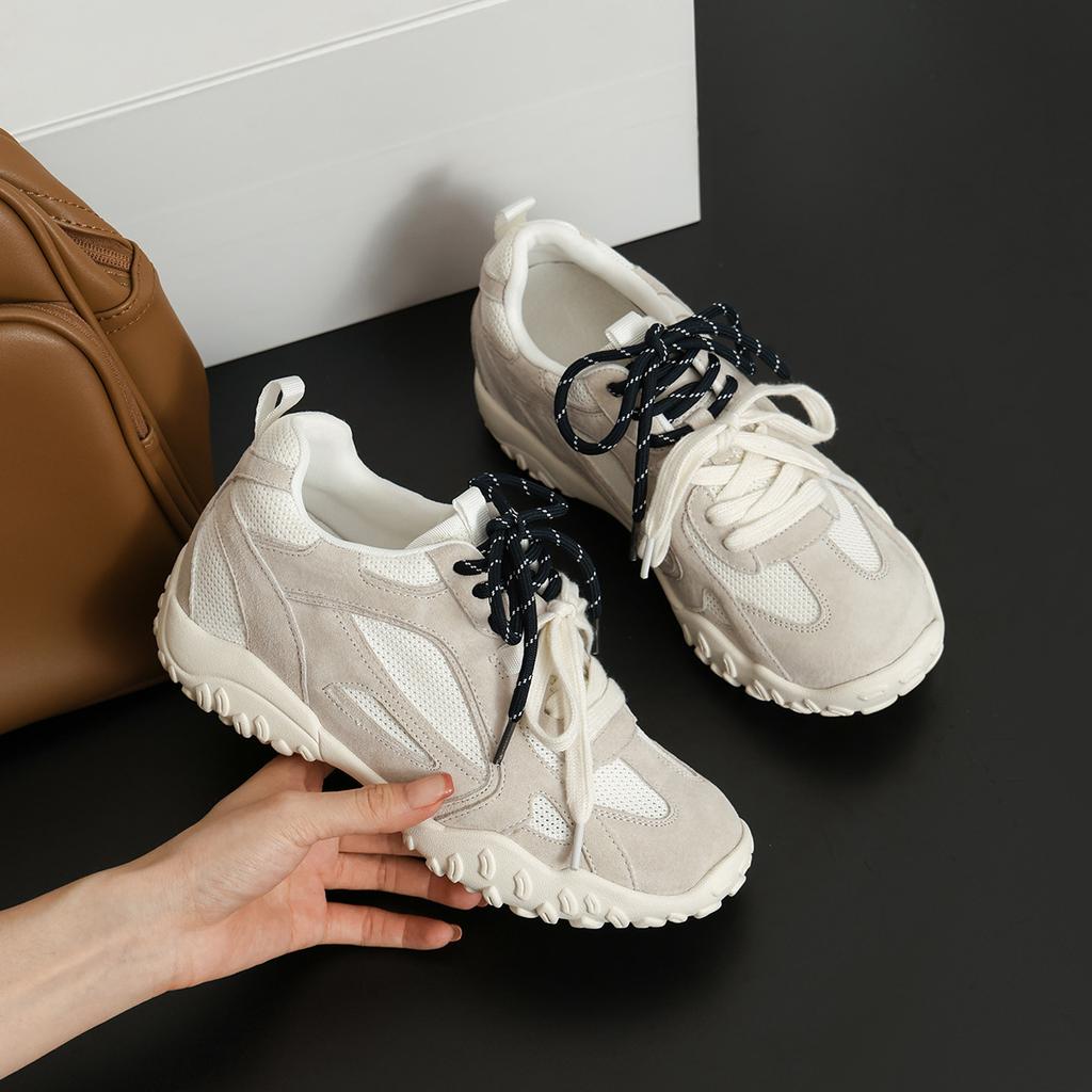 Zhike~ 6cm invisible inner height increase German training shoes thick-soled breathable sports shoes Forrest Gump dad shoes 2025 spring new models