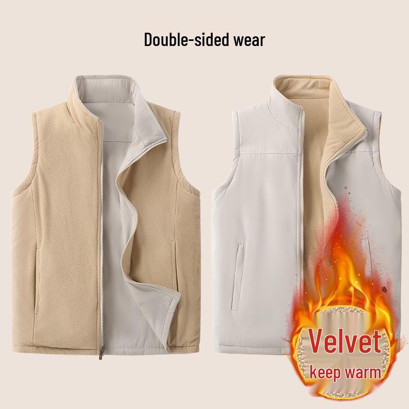 Men's and Women's Double-Sided Fleece Vest: Thickened, Warm Waistcoat for Autumn and Winter Outdoor Sports