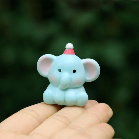 Mini Elephant Figurines Miniature Resin Fairy Garden Elephant Models Micro Moss Landscape DIY Terrarium Crafts for Dollhouse Aquarium Decor