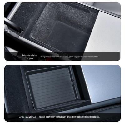 Organisateur de console centrale Tesla Model Y/3: Plateau de rangement pour accoudoir couche inférieure