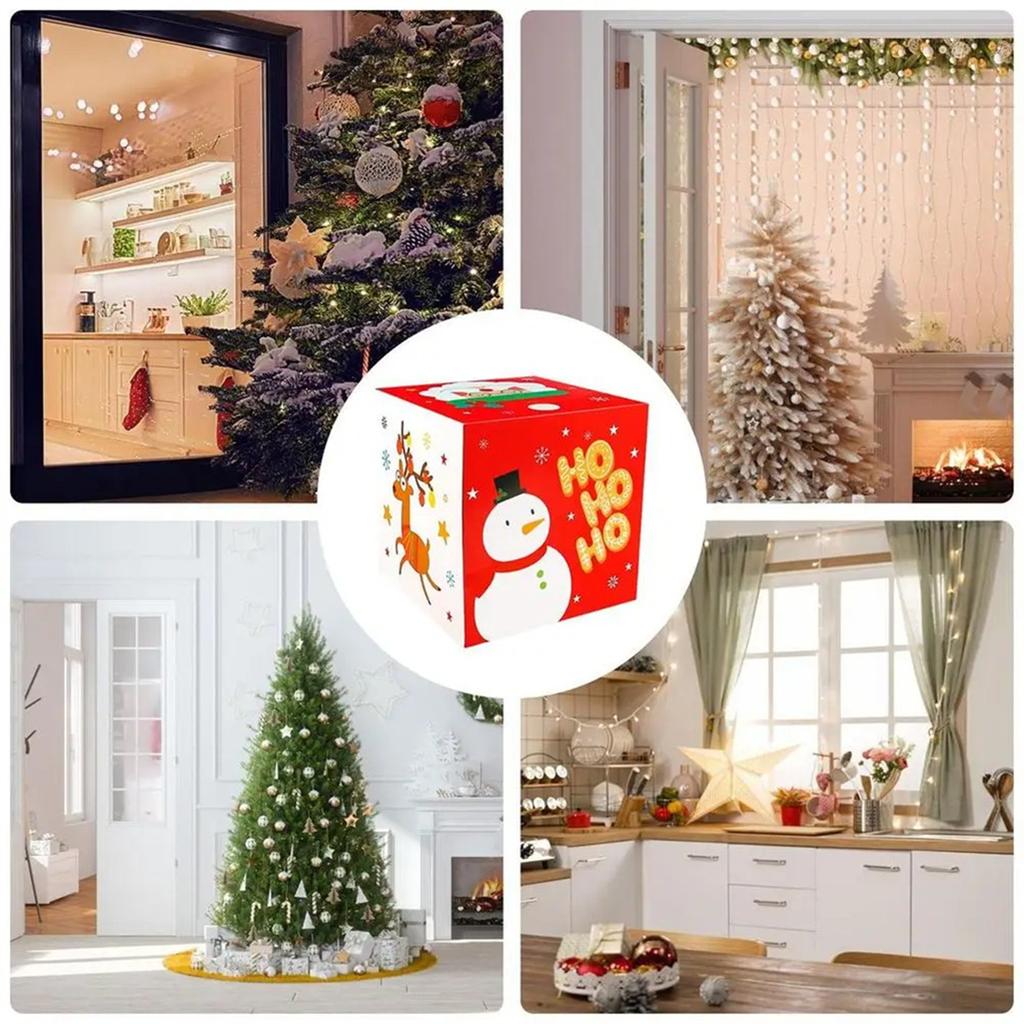 2025+ Christmas Candy Packaging Box Small //Santa Claus Candy Box 25cm/9.84in Holiday CandyBox with Lid Christmas