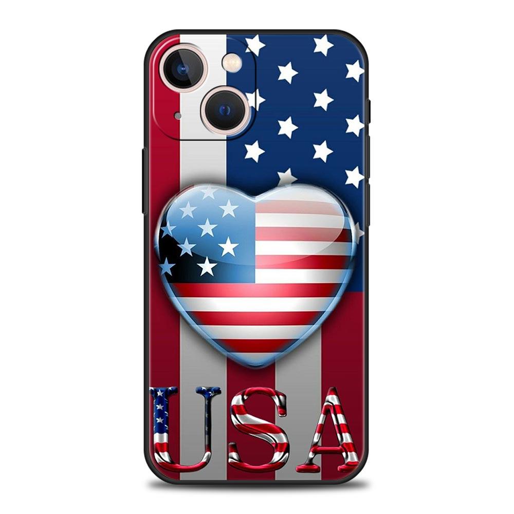 Phone Case Cover for iPhone 17 Pro Max 16 15 14 13 12 11 Pro Max Plus 17AIR Shockproof Soft TPU Bags American United States Flag