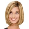 Synthetic Ombre Blonde Wigs Ladies Wig with Bangs Natural Soft Short Straight Hair Bob Cut Wig Daily Costume Party Use