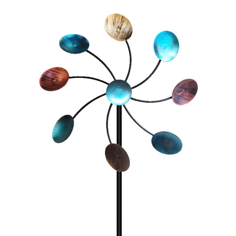 

Металлический ветряной ротатор Железное искусство Ветровой гироскоп Садовый декоративный штырь Садовый колышек Парк разноцветный