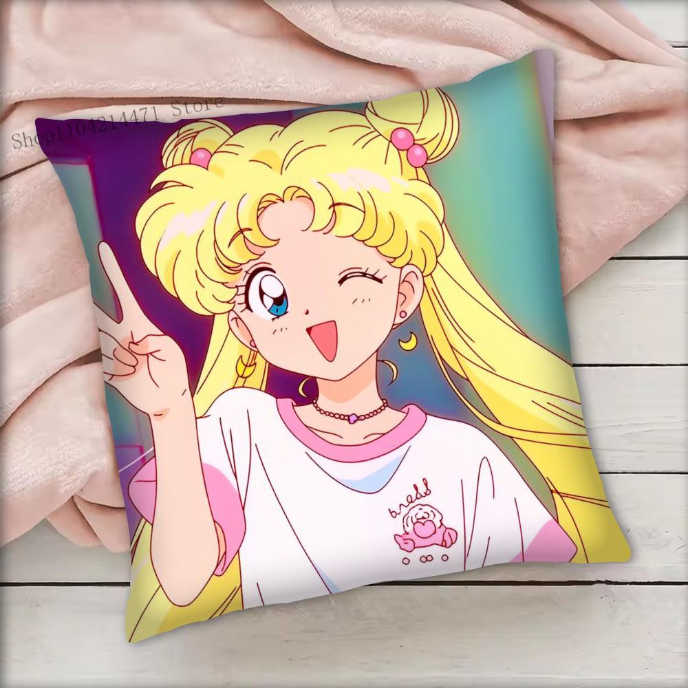 1Pc Sailor Moon Pillow Case Square Bedroom Sofa Leisure Comfort Cushion Car Living Room Home Decoration