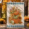 Thanksgiving Garden Flag 45x30cm House Door Decoration Seasonal Outdoor Yard Banner with Pumpkin and Leaf Design for Fall Holiday