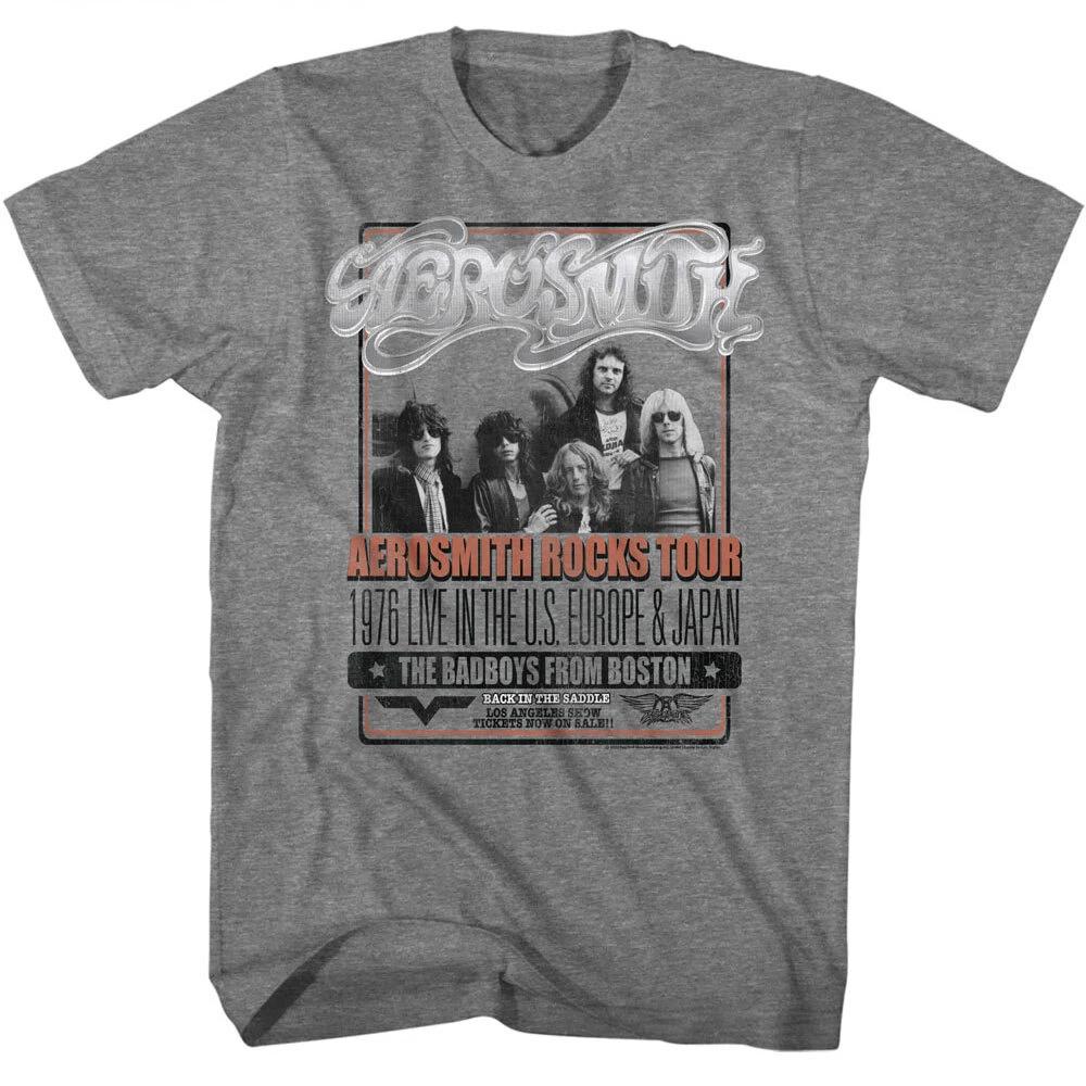 

Aerosmith Rocks Tour Live USA Europe & Japan Men s T Shirt Rock Band Music Merch 4XL