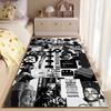 Pop Music Area Rug, The Weeknd Black White Collage Vinyl Cassette Starboy House of Balloons XO Print, Music Decor, Non-Slip Mat