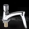 Self Closing Bathroom Faucet with Chrome Finish for Water Conservation