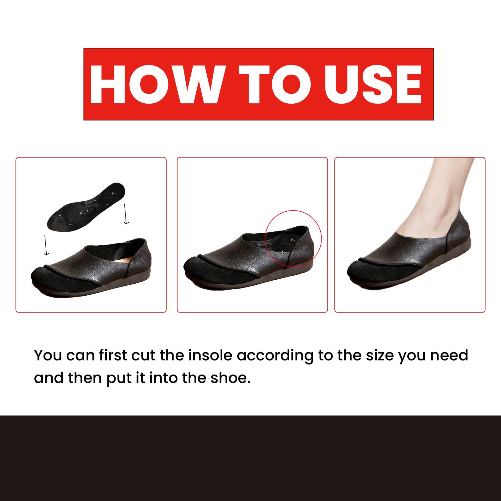 1 Pair Far Infrared Tourmaline Acupressure Insoles Foot Arch Support Insoles with Magnets Shoe Inserts Foot   Insoles