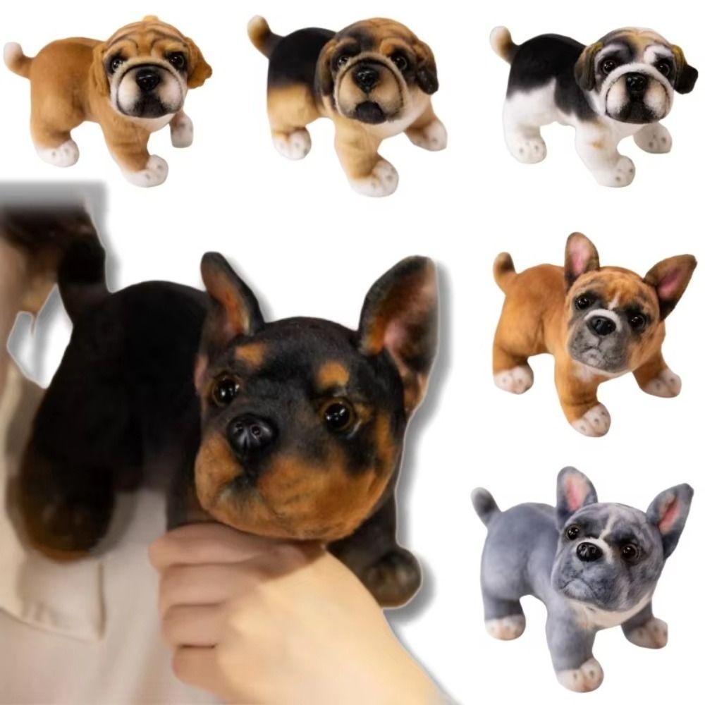 Simulation Stand French Bulldog Plush Realistic Baggle Dog Toy Dog Stuffed Doll Girls Gifts