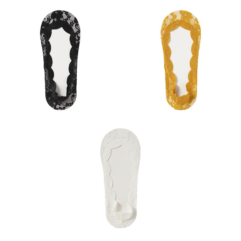 

3 пары кружевных носков для женщин, сексуальные короткие носки с нескользящей пяткой, носки с мелким вырезом, невидимые носки 3 Pairs