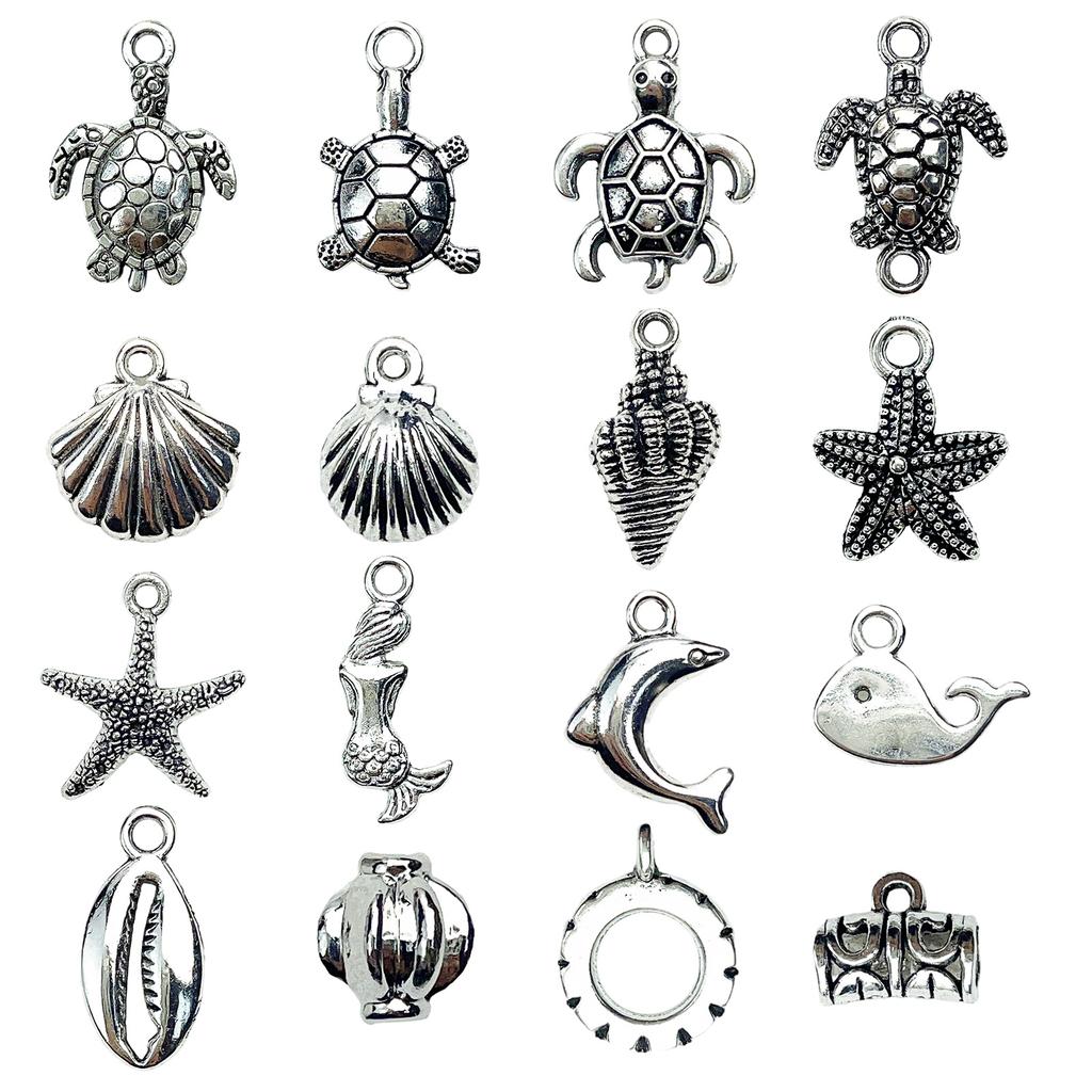 Set of 100 Multipurpose Oceans Inspired Jewelry Charm Sea Themed Ornaments Fashionable Earring Necklace Accessories