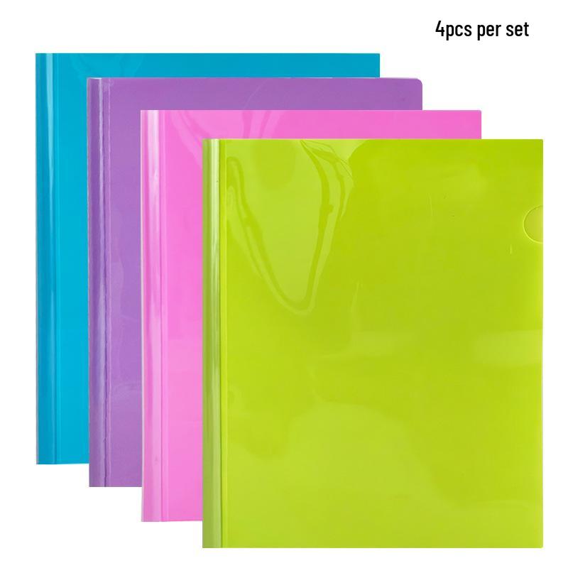 A4 Color L-Shaped Pull-Tab Folder - Thick Document Holder & Student Resume Cover