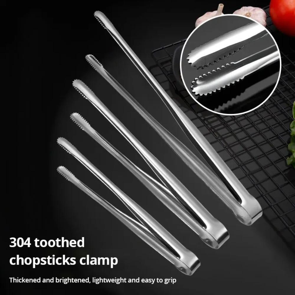 Stainless Steel Grill Tongs Food Clip BBQ Steak Clip Bread Tong Cooking Kitchen Gadgets Accessories Barbecue Tools